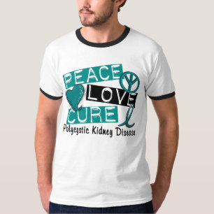 T-shirt Doença renal Polycystic da cura PKD do amor da pa