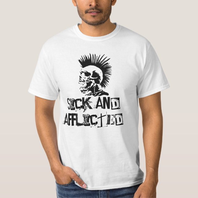 T-shirt doente e afligido (Frente)