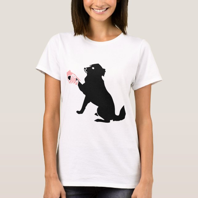 T-shirt Dog giving paw (Frente)