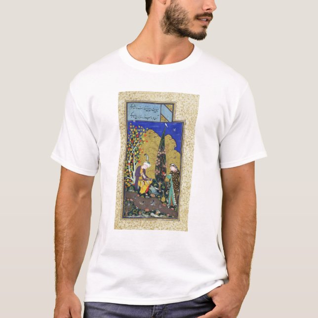 T-shirt Dois amantes em um pomar de florescência (Frente)
