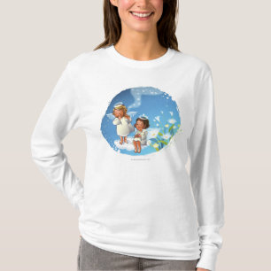 T-shirt Dois anjos que sentam-se nas nuvens