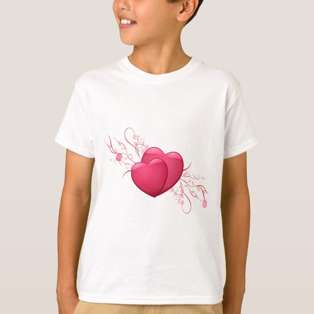 T-shirt Dois Corações Rosa (Frente)