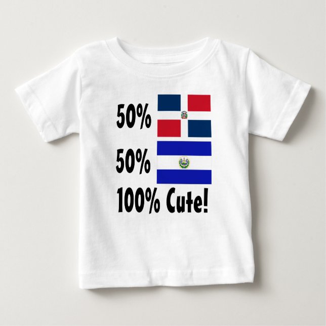 T-shirt Dominican de 50% 50% Salvadorenho 100% bonito (Frente)