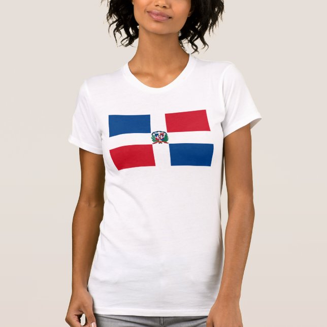 T-shirt dominiquense da bandeira (Frente)