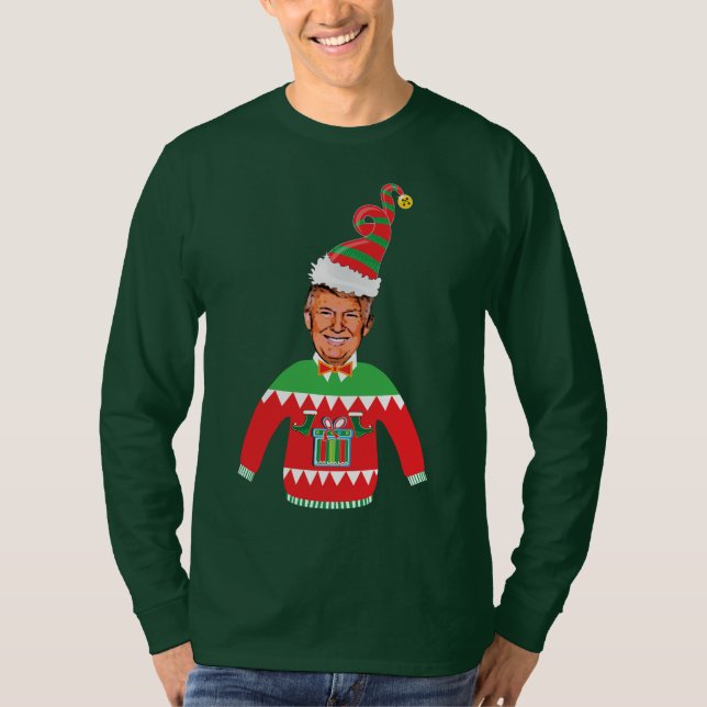 T-shirt Donald Trump Christmas Ugly Christmas Sweater (Frente)