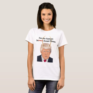 T-shirt Donald Trump com os chifres do diabo do trunfo do