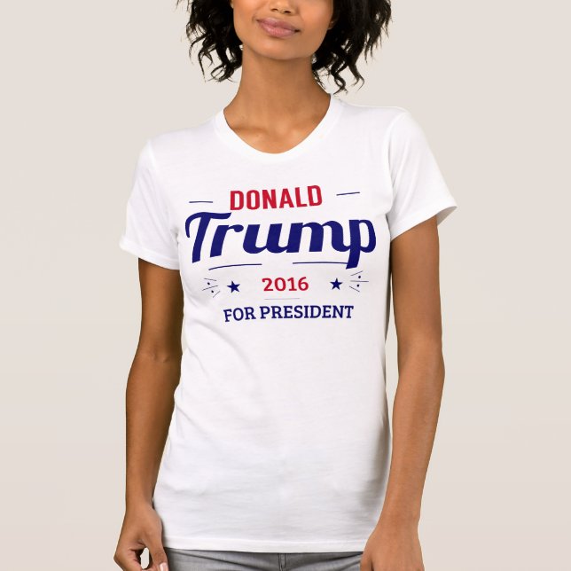 T-shirt Donald Trump Para O Presidente 2016 (Frente)