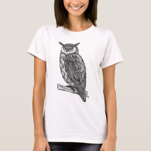 T-shirt Doodle animal da coruja do Totem selvagem