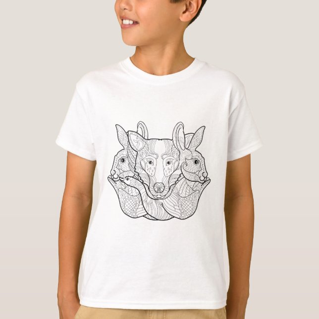 T-shirt Doodle animal do grupo (Frente)