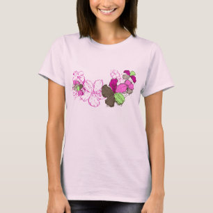 T-shirt Doodle Hibiscus Ladies Tee