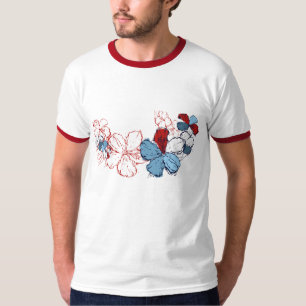 T-shirt Doodle Hibiscus Mens Tee