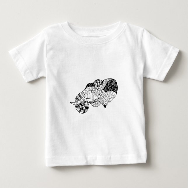 T-shirt Doodle principal de Zenstyle do elefante (Frente)