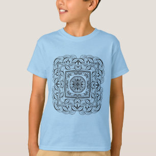 T-shirt Doodle quadrado decorativo bonito