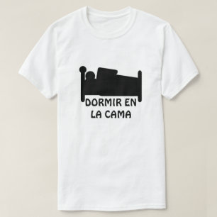 T-shirt dormir na cama e enviar SMS: dormir na cama