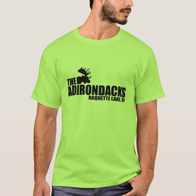 T-shirt dos alces do lago Raquette (Frente)