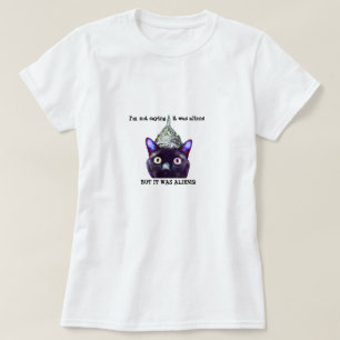 T-shirt dos aliens do gato preto