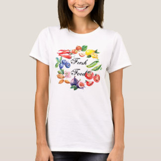 T-shirt dos alimentos frescos - mulheres