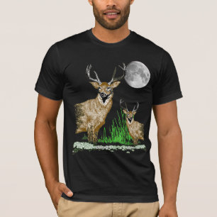 T-shirt dos animais selvagens da arte dos cervos