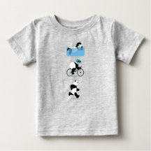 T-shirt dos bebês do Triathlon da panda