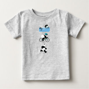 T-shirt dos bebês do Triathlon da panda