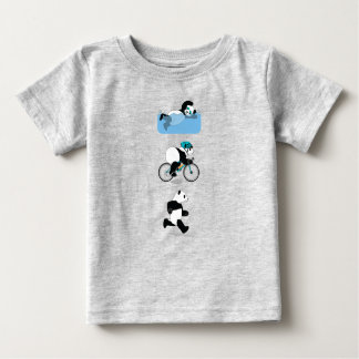 T-shirt dos bebês do Triathlon da panda