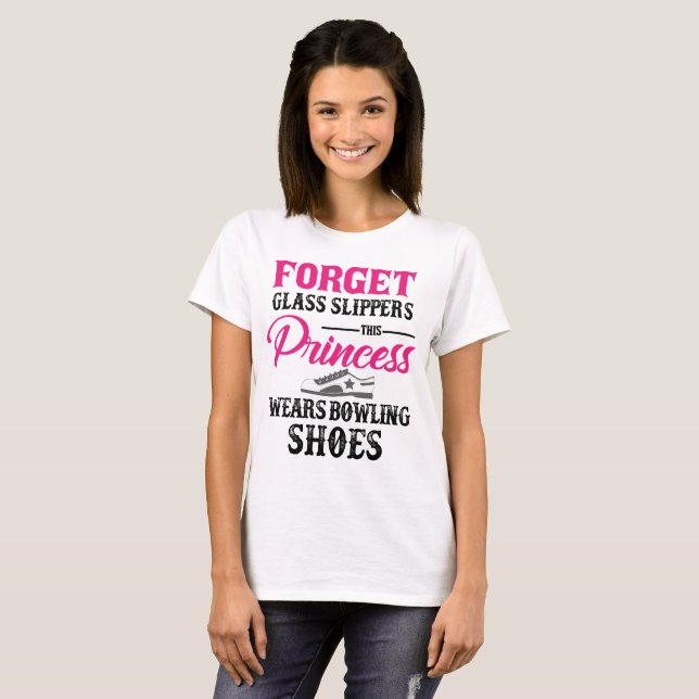 T-shirt dos calçados de boliche da princesa (Frente Completa)