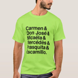 T-shirt dos caráteres de Carmen