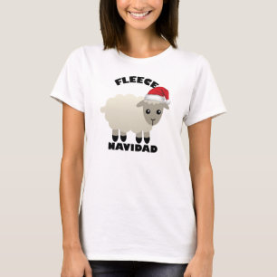 T-shirt dos carneiros de Feliz Navidad do velo do