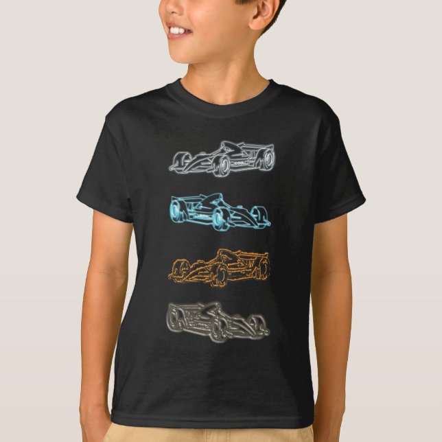 T-shirt dos carros de corrida (Frente)