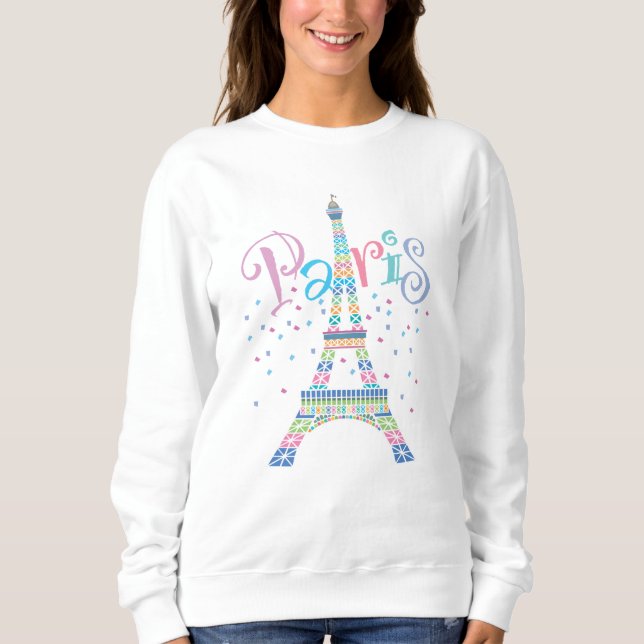 T-shirt dos confetes da torre Eiffel (Frente)