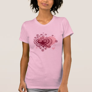 T-SHIRT dos corações do AMOR de Swirly