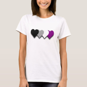 T-shirt dos corações do orgulho do Asexuality