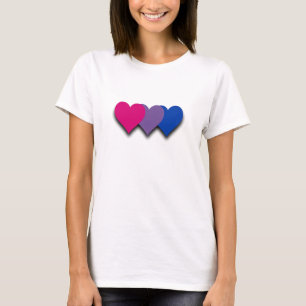 T-shirt dos corações do orgulho do Bisexuality