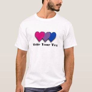 T-shirt dos corações do orgulho do Bisexuality