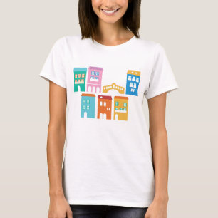 T-shirt dos desenhistas com casas de italia