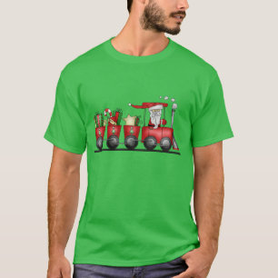 T-shirt dos desenhos animados do feriado do trem