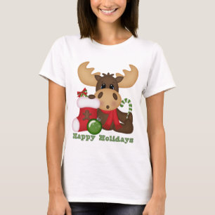 T-shirt dos desenhos animados do feriado dos alces