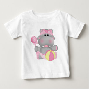 T-shirt dos desenhos animados do hipopótamo do
