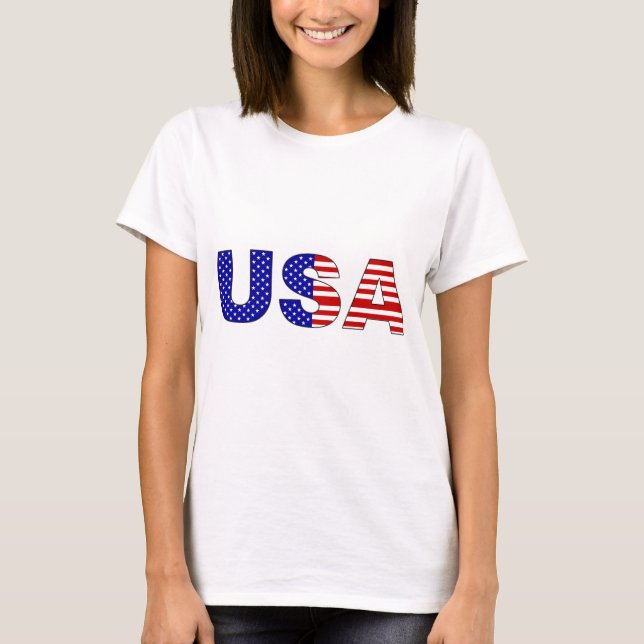 T-shirt dos EUA do estilo das mulheres (Frente)