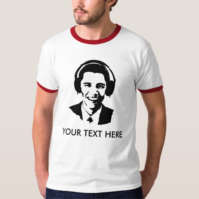 T-shirt dos fones de ouvido de Barack Obama (Frente)