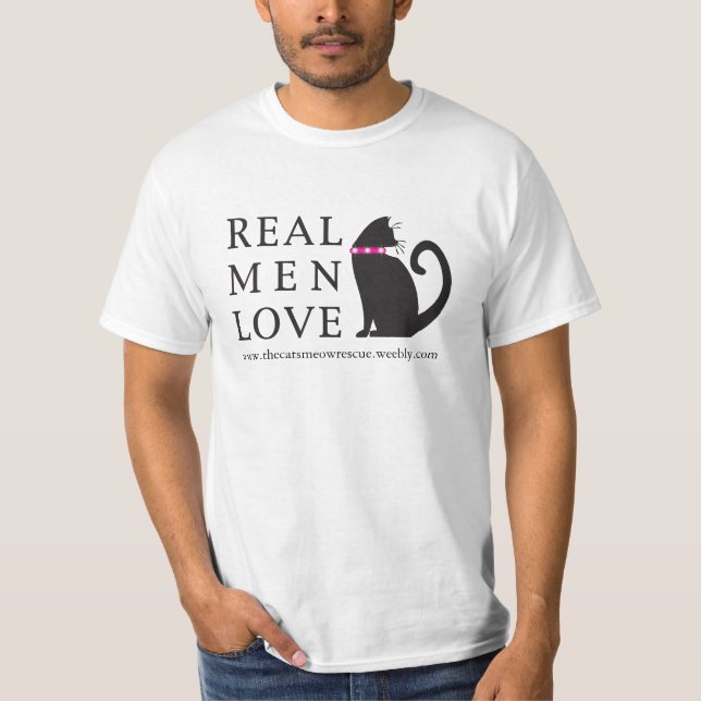 T-shirt Dos gatos reais do amor dos homens de TCMR (Frente)