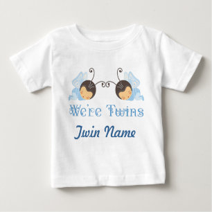 T-shirt dos gêmeos dos bebês adormecidos personali