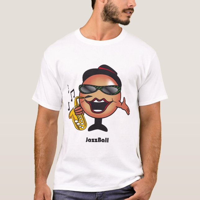 T-shirt dos homens da bola do jazz (Frente)