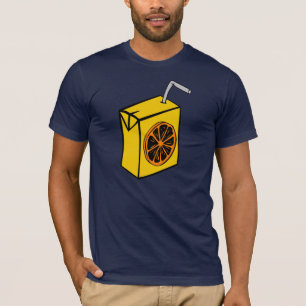T-shirt dos homens da caixa do sumo de laranja