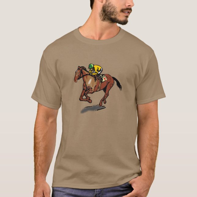 T-shirt dos homens da corrida de cavalos (Frente)