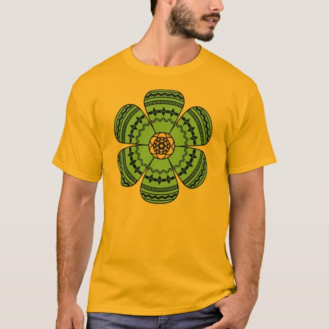 T-shirt dos homens da flor do hipster (Frente)