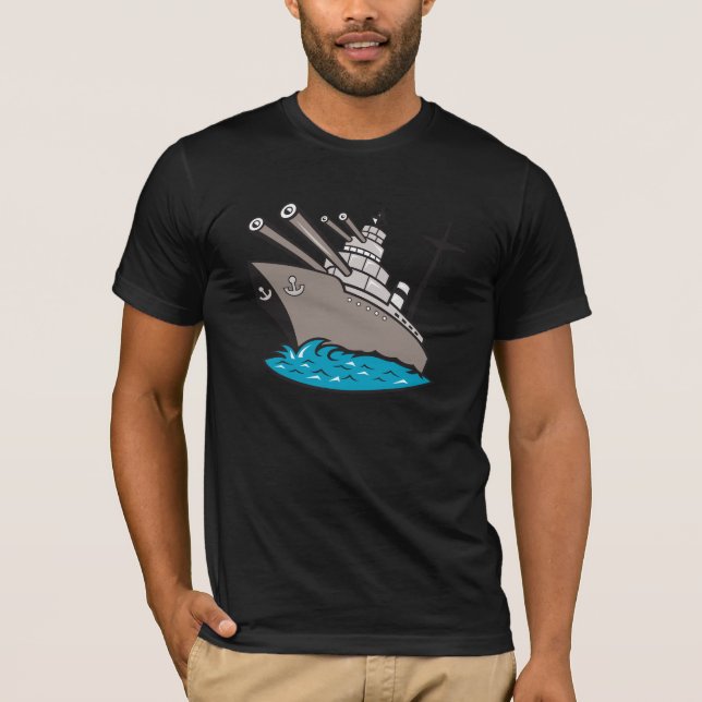 T-shirt dos homens da navio de guerra (Frente)