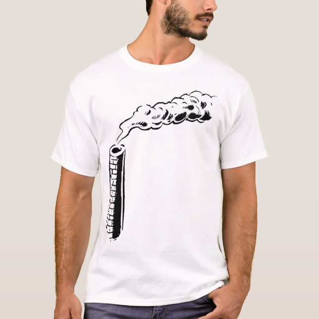 T-shirt dos homens da pilha de fumo (Frente)