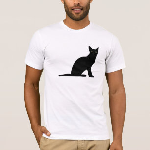 T-shirt dos homens da silhueta do gato