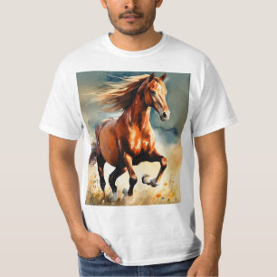 T-shirt dos Homens de Coleção de Cavalos Selvagens
